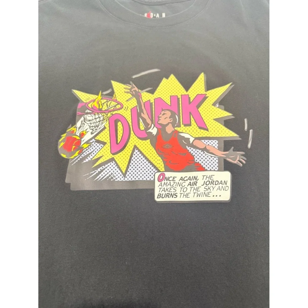 Air Jordan Mens‎ Dunk Tee Black/Multi Color Size Large Basketball